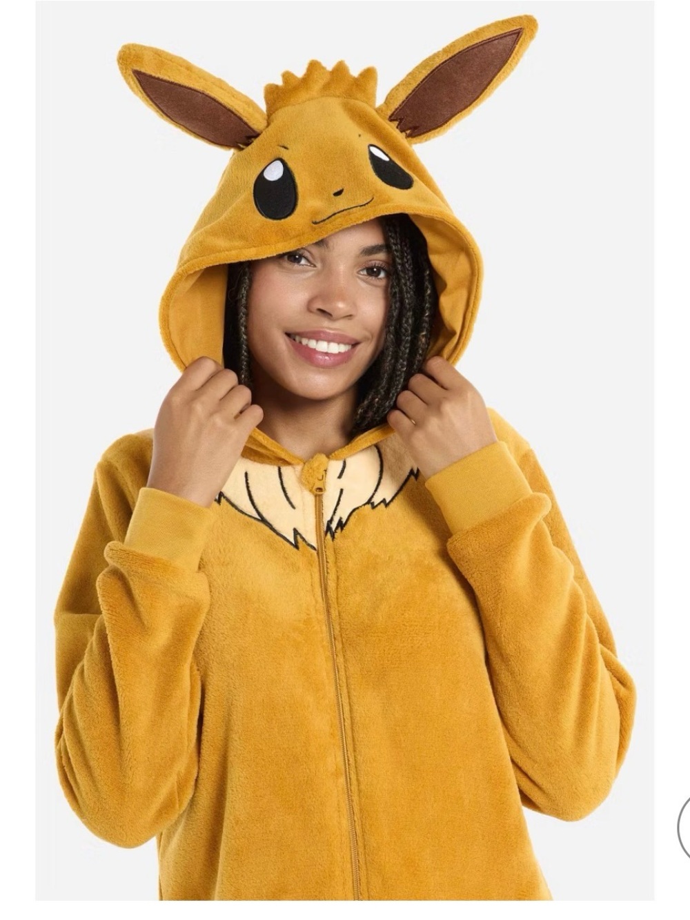 Eevee Hooded Costume Onesie - Yellow Plush Hoodie/jumper